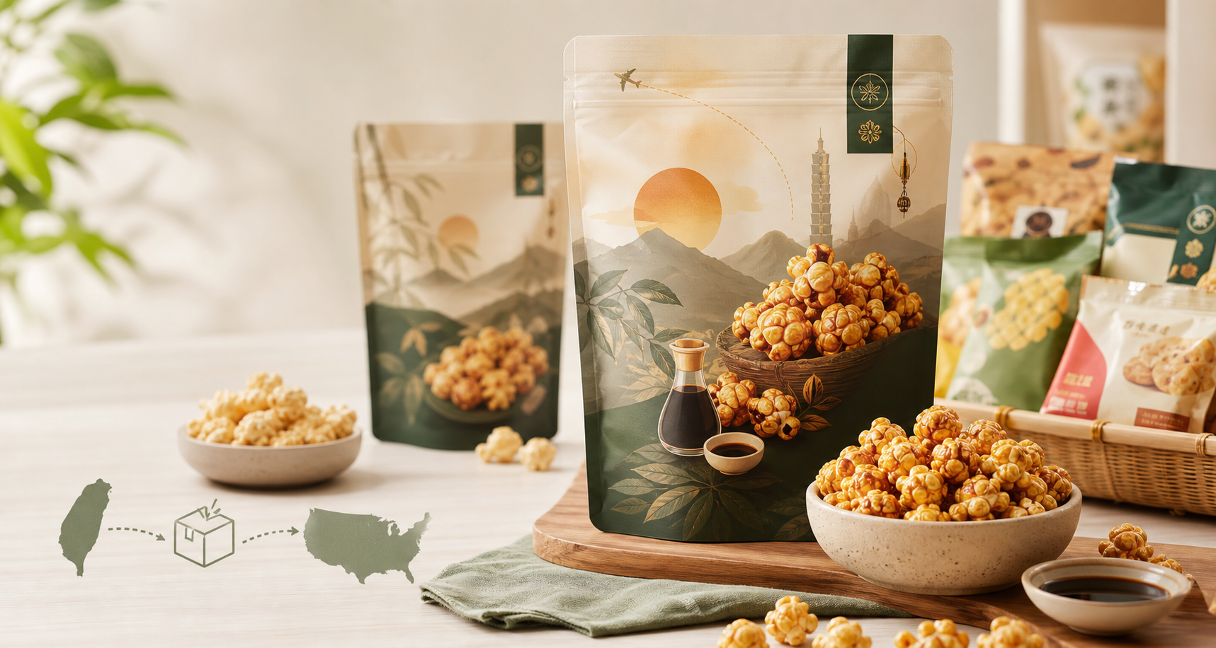 Taiwanese popcorn product display